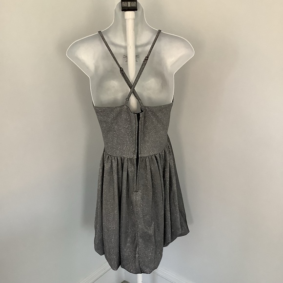 Bailey Blue Silver Sparkly Bubble Hem Dress Sz. Jr. S - Picture 6 of 8